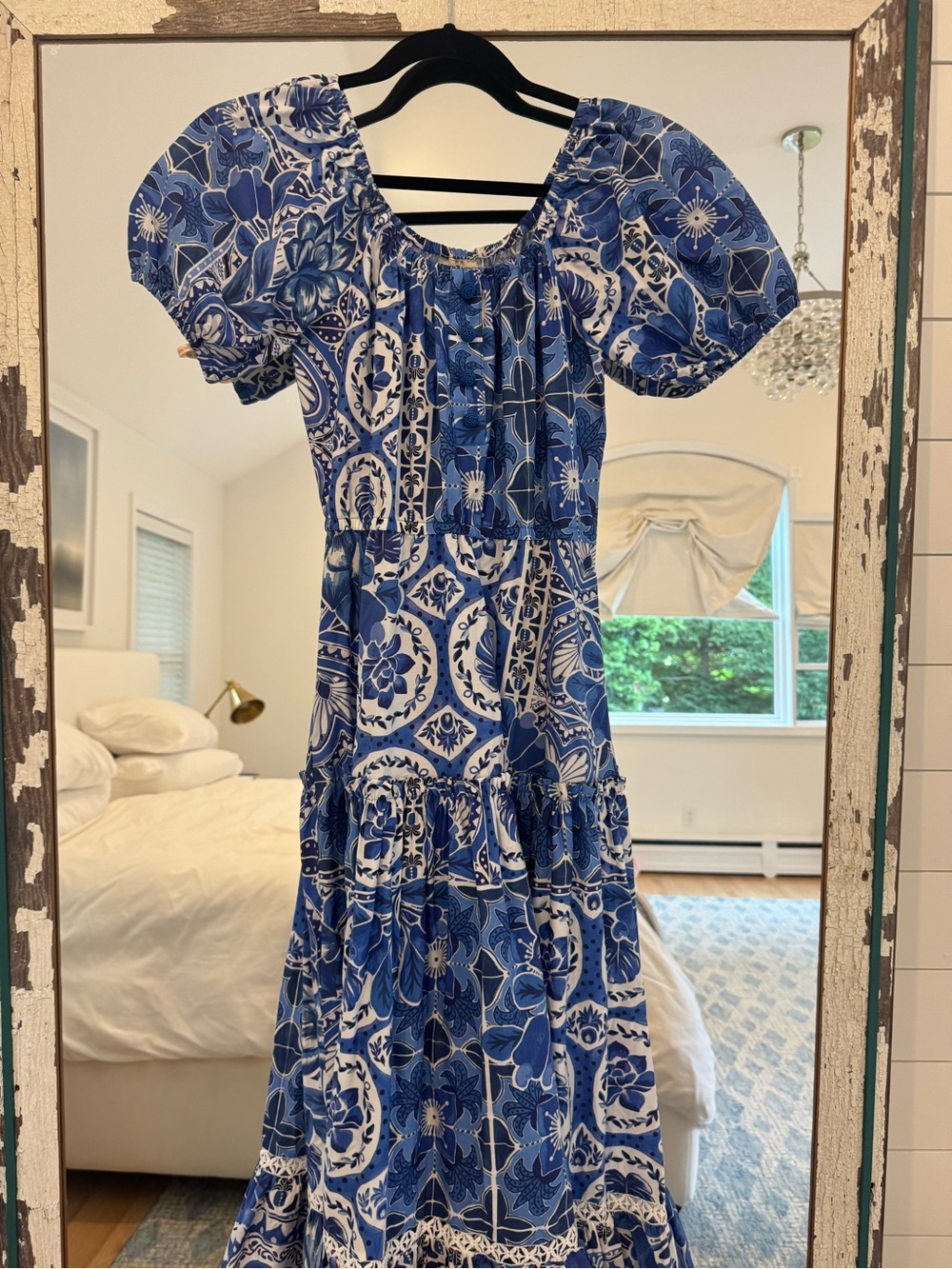 FARM Rio Blue Tile Print Dream Maxi Dress – Size S